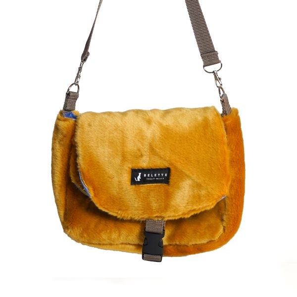 Sac à Main Plein Poil & Satin Bleu